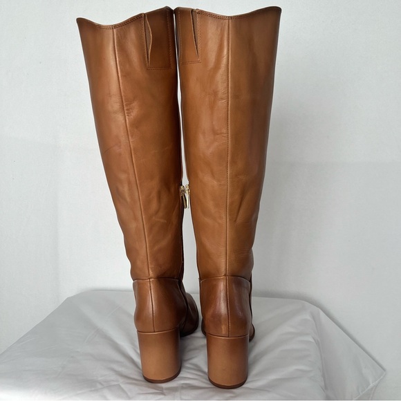 Nordstrom Boots Heeled Leather Valentina Tall Shaft Tan/Brown Saddle Sz 8M - Picture 11 of 16